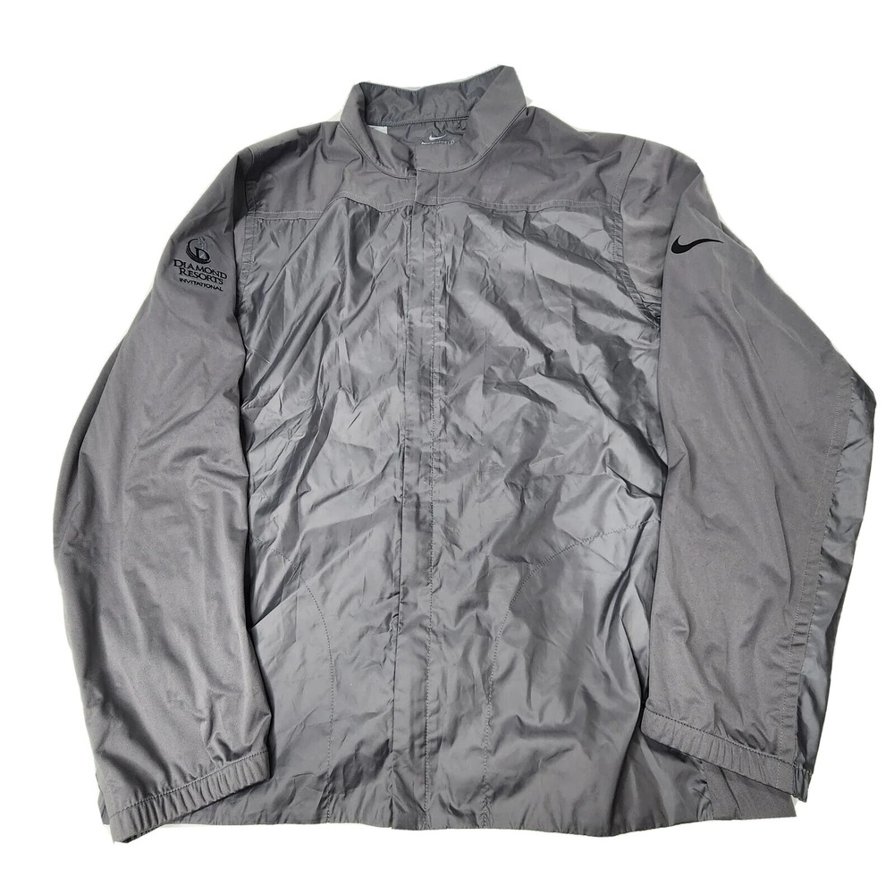 Nike Shield Men's Grey Full-Zip Golf Windbreaker Jacket (892274-036) Size Large